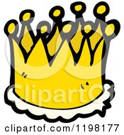 Cartoon Of A Gold Crown Royalty Free Vector Illustration
