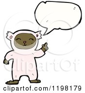 Cartoon Of A Child In An Animal Costume Speaking Royalty Free Vector Illustration by lineartestpilot