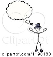 Cartoon Of A Stick Man Thinking Royalty Free Vector Illustration