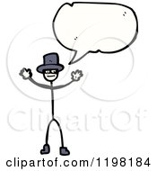 Cartoon Of A Stick Man Speaking Royalty Free Vector Illustration