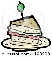 Cartoon Of A Sandwich Royalty Free Vector Illustration by lineartestpilot