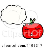 Cartoon Of An Apple Thinking Royalty Free Vector Illustration