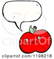 Cartoon Of An Apple Speaking Royalty Free Vector Illustration