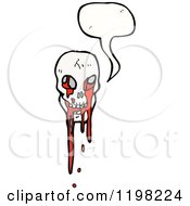Cartoon Of A Bloody Skull Speaking Royalty Free Vector Illustration by lineartestpilot