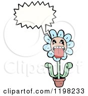 Cartoon Of A Flower Speaking Royalty Free Vector Illustration