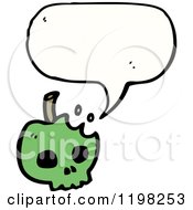 Cartoon Of An Apple Skull Speaking Royalty Free Vector Illustration