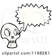 Cartoon Of A Skull Speaking Royalty Free Vector Illustration