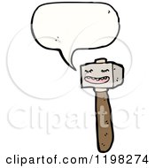 Cartoon Of A Speaking Hammer Royalty Free Vector Illustration by lineartestpilot