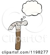Cartoon Of A Thinking Hammer Royalty Free Vector Illustration by lineartestpilot
