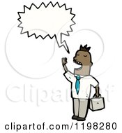 Cartoon Of A Black Businessman Speaking Royalty Free Vector Illustration by lineartestpilot