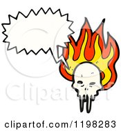 Poster, Art Print Of Flaming Skull Speaking