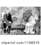 Poster, Art Print Of Black And White Vintage Distant Couple