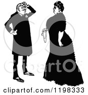 Poster, Art Print Of Black And White Vintage Posh Couple Talking