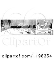Poster, Art Print Of Black And White Vintage Border Of Parents And Children Playing In A Yard