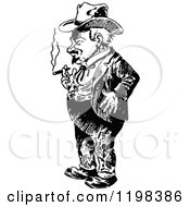 Poster, Art Print Of Black And White Vintage Man Smoking 2