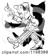 Clipart Of A Black And White Vintage Snooty Man Royalty Free Vector Illustration