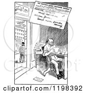 Clipart Of A Black And White Vintage Telegram Man Royalty Free Vector Illustration by Prawny Vintage
