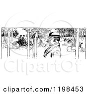 Poster, Art Print Of Black And White Vintage Busy Park
