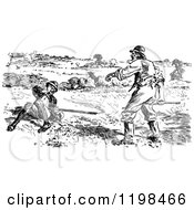 Poster, Art Print Of Black And White Vintage Clumsy Hunter And Friend