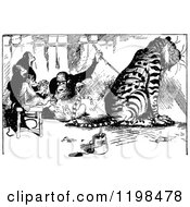 Clipart Of Black And White Vintage Music Animals Royalty Free Vector Illustration