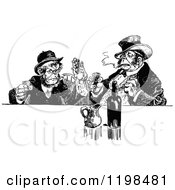 Clipart Of Black And White Vintage Men At A Bar Royalty Free Vector Illustration by Prawny Vintage