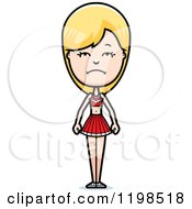 Cartoon Of A Depressed Blond Cheerleader With Folded Arms Royalty Free Vector Clipart by Cory Thoman