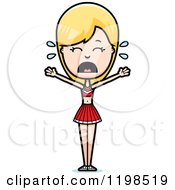 Poster, Art Print Of Scared Blond Cheerleader With Folded Arms