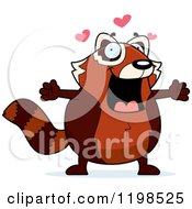 Cartoon Of A Loving Red Panda Wanting A Hug Royalty Free Vector Clipart by Cory Thoman