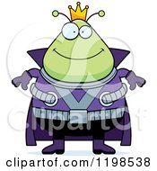 Cartoon Of A Happy Smiling Chubby Martian Alien King Royalty Free Vector Clipart by Cory Thoman