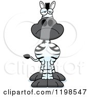 Cartoon Of A Depressed Zebra Royalty Free Vector Clipart by Cory Thoman