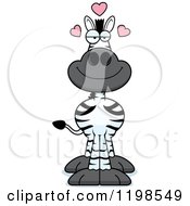Cartoon Of A Loving Zebra Royalty Free Vector Clipart