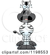 Cartoon Of A Scared Zebra Royalty Free Vector Clipart