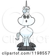 Cartoon Of A Surprised Unicorn Royalty Free Vector Clipart