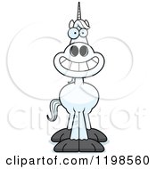 Cartoon Of A Grinning Unicorn Royalty Free Vector Clipart by Cory Thoman