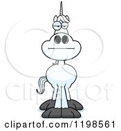 Cartoon Of A Bored Unicorn Royalty Free Vector Clipart