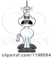 Cartoon Of A Scared Unicorn Royalty Free Vector Clipart