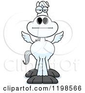 Cartoon Of A Bored Pegasus Horse Royalty Free Vector Clipart by Cory Thoman
