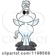 Cartoon Of A Depressed Pegasus Horse Royalty Free Vector Clipart