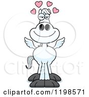Cartoon Of A Loving Pegasus Horse Royalty Free Vector Clipart