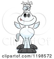 Cartoon Of A Drunk Pegasus Horse Royalty Free Vector Clipart