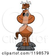 Cartoon Of A Drunk Brown Horse Royalty Free Vector Clipart by Cory Thoman