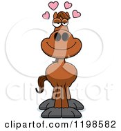 Cartoon Of A Loving Brown Horse Royalty Free Vector Clipart by Cory Thoman