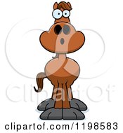 Cartoon Of A Surprised Brown Horse Royalty Free Vector Clipart