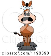 Cartoon Of A Scared Donkey Royalty Free Vector Clipart by Cory Thoman