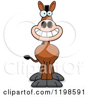 Cartoon Of A Grinning Donkey Royalty Free Vector Clipart by Cory Thoman