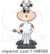 Cartoon Of A Surprised Spotted Cow Royalty Free Vector Clipart