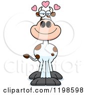 Cartoon Of A Loving Spotted Cow Royalty Free Vector Clipart