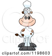Cartoon Of A Dreaming Spotted Cow Royalty Free Vector Clipart