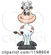 Cartoon Of A Drunk Spotted Cow Royalty Free Vector Clipart