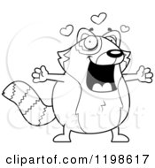 Cartoon Of A Black And White Loving Red Panda Wanting A Hug Royalty Free Vector Clipart
